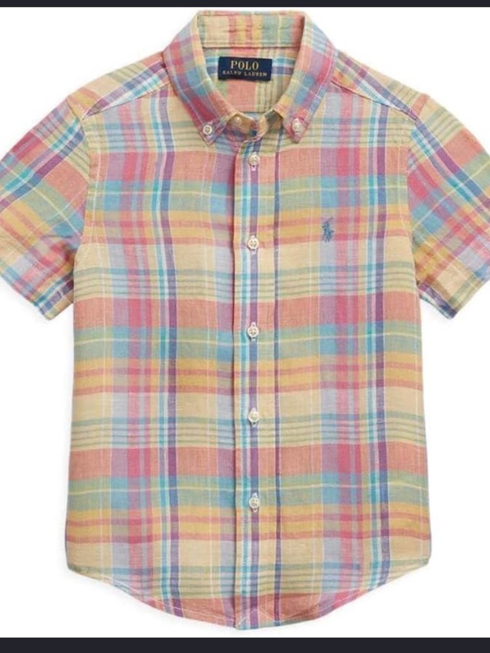 Polo by Ralph Lauren Pastel Multi Plaid Short-Sleeve Button-Down Shirt